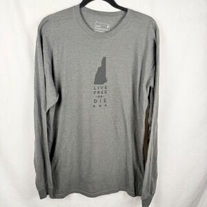New Hampshire Apparel Live Free or Die Gray Long Sleeve T-Shirt Men's Large Long
